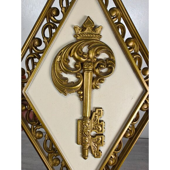 Vintage Syroco Gold Diamond Wall Plaques Neoclassical 4271 MCM Decor Set of 4 - Picture 7 of 9
